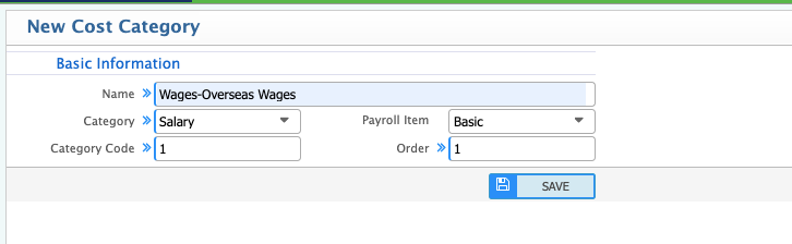 New Cost Category